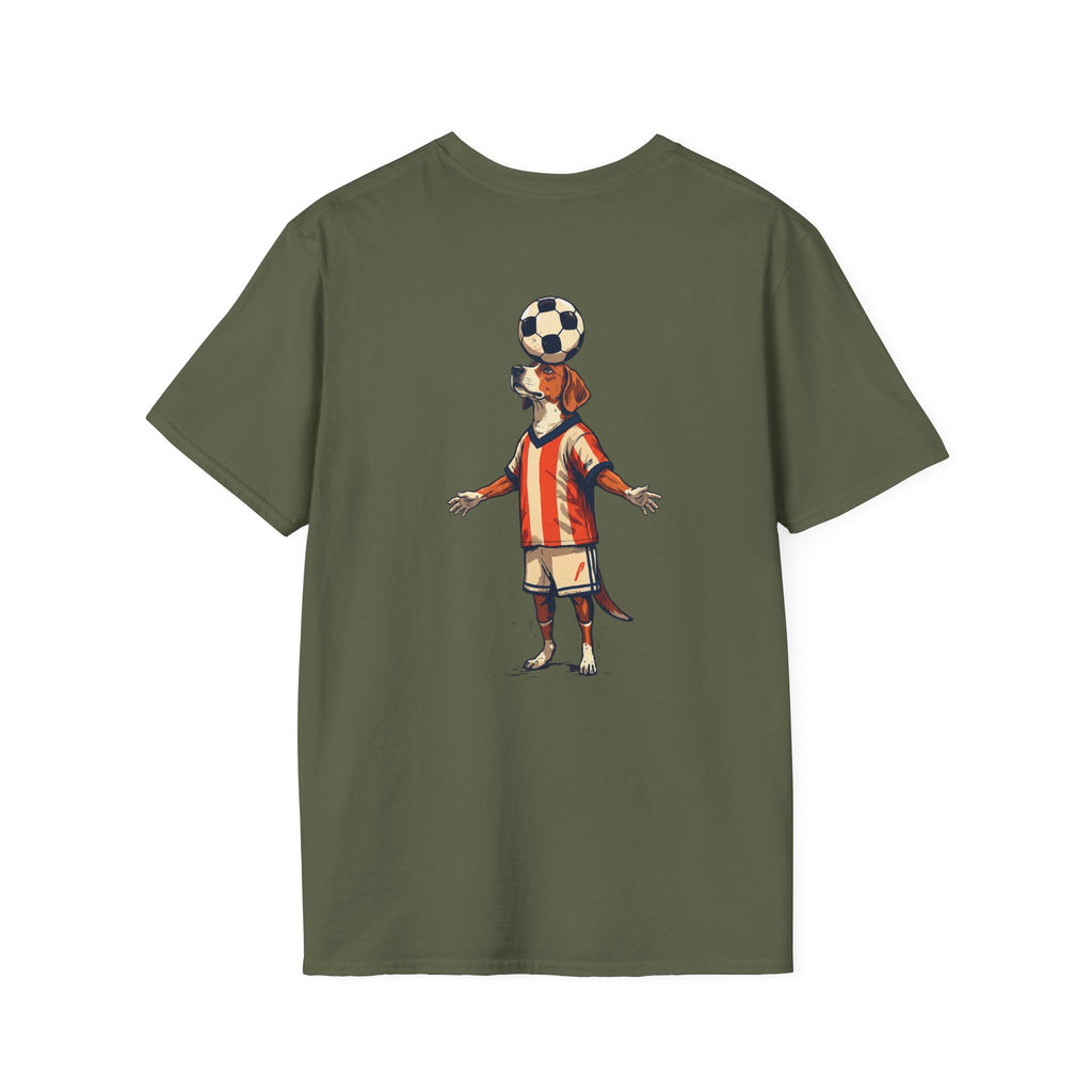 Soccer Dog Graphic T-Shirt - Vintage Sports Aesthetic for Dog Lovers
