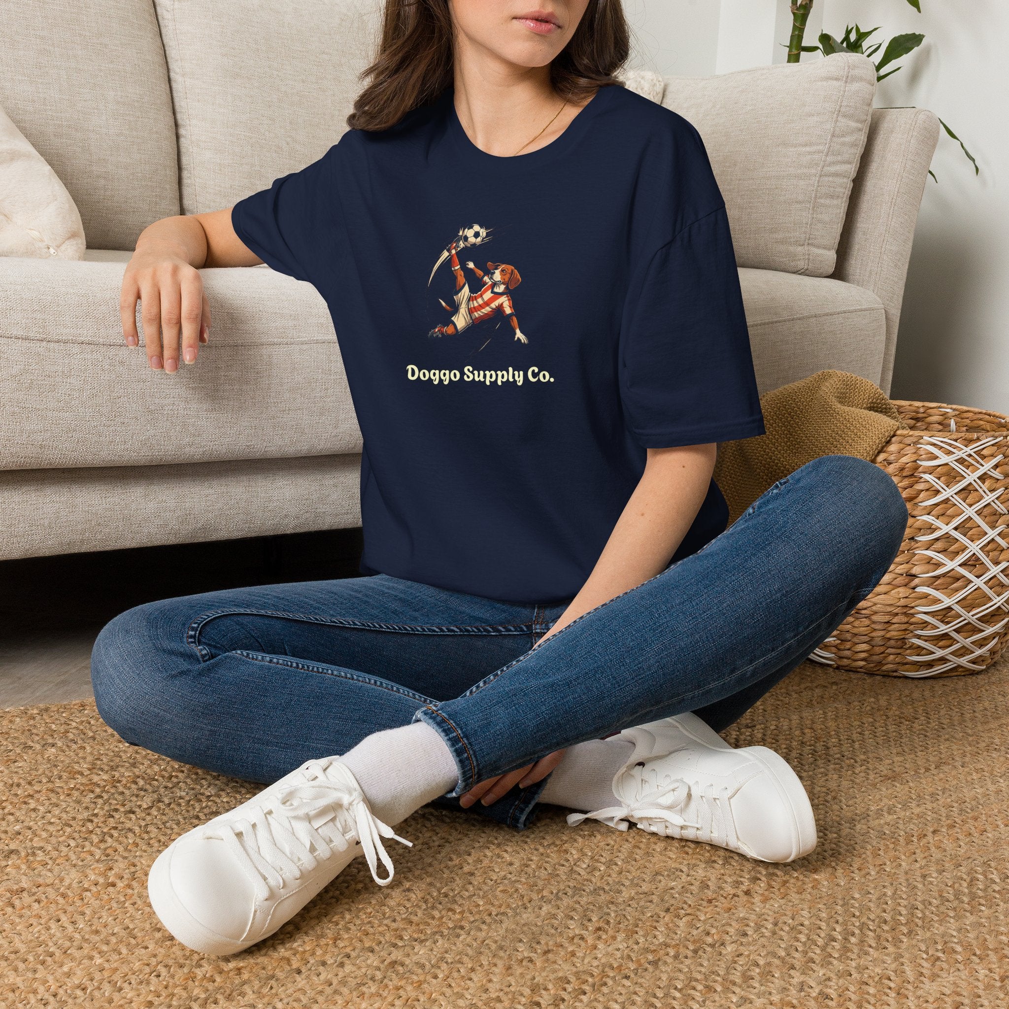 Soccer Dog Graphic T-Shirt - Vintage Sports Aesthetic for Dog Lovers